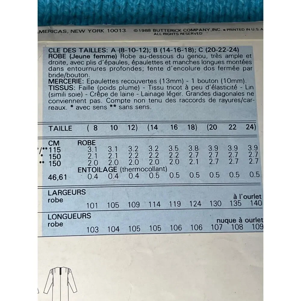 Butterick sewing pattern